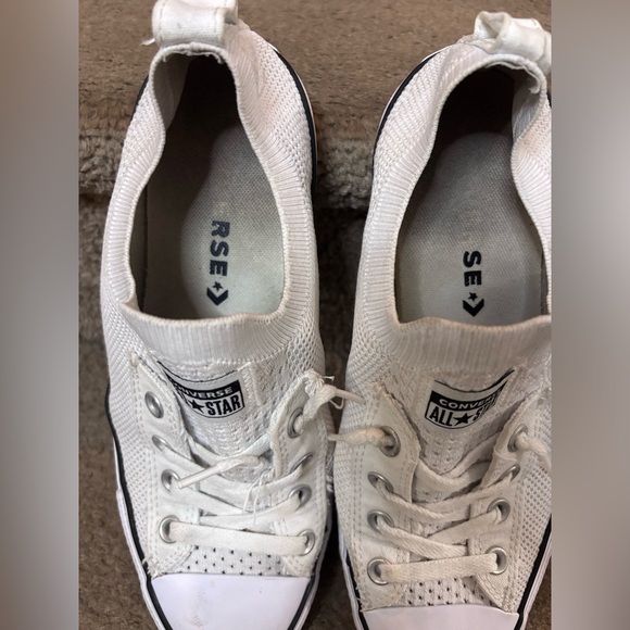 Converse Shoreline Knit Sneakers Sz 9.5 pre owned white sneakers low top - Picture 2 of 7